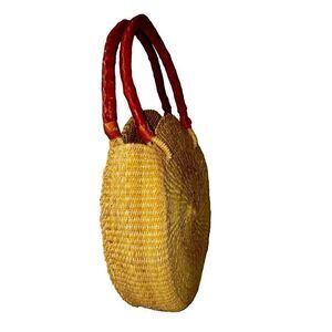 Free People Handwoven Rattan Vintage Round Handbag